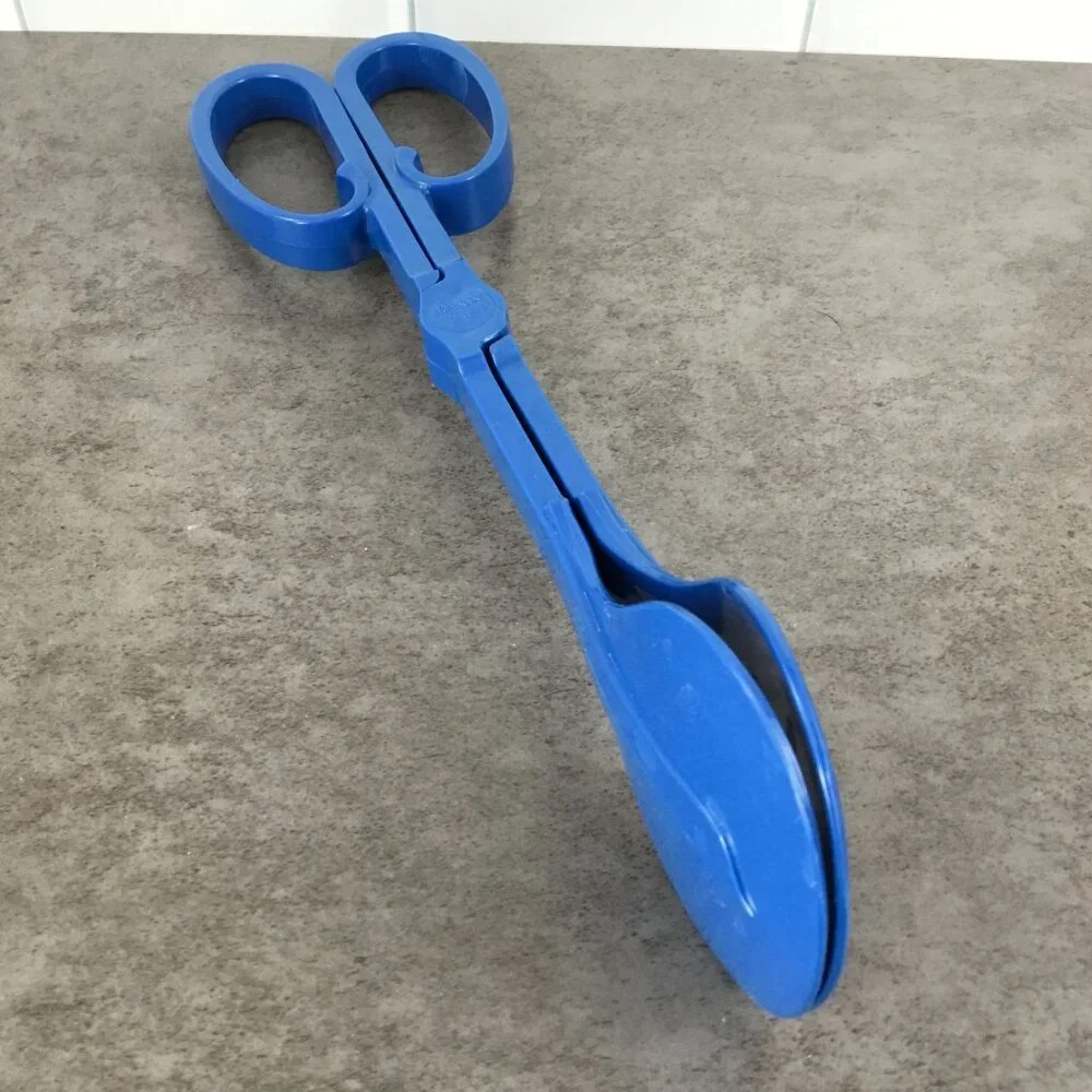 Vintage Dansk International Designs Blue Plastic Salad Tongs Gunnar Cyren MCM